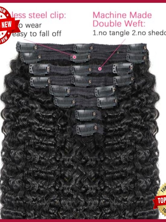 Burmese Curly Clip-In Human Hair Extensions 8pcs 120g 20 Inch Amazon.com : Burmese Curly Clip in Hair Extensions Human  main image 4